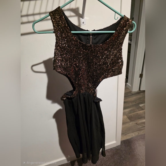 Midnight Glamour Sequin Cut-Out Party Dress - Picture 2 of 6